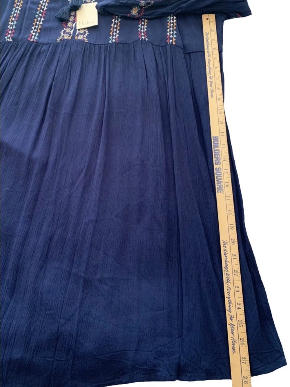 NEW Plus Size 3X Nurture Westbound Long Sleeve V-Neck Embroidered Dress Navy $99 - Picture 9 of 13